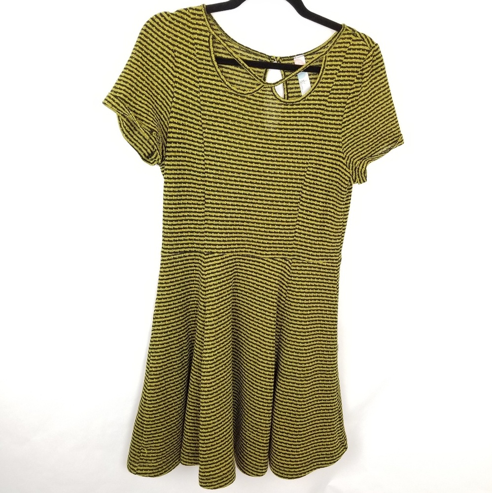Free People Beach Striped Waffle Knit Skater Dress size Medium